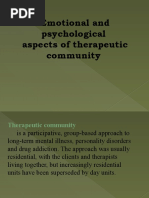 Emotional and Psychological Aspects of Therapeutic Community