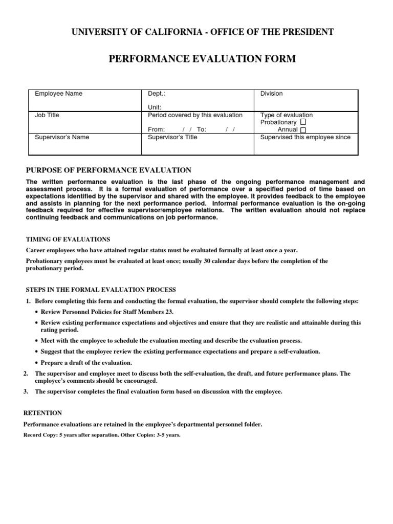 Performance Evaluation Guide | PDF | Performance Appraisal | Evaluation