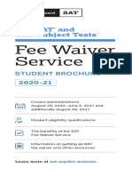 Fee Waiver Service: The Sat and SAT Subject Tests