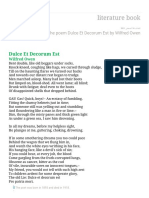 Literature Book: The Poem Dulce Et Decorum Est by Wilfred Owen PDF