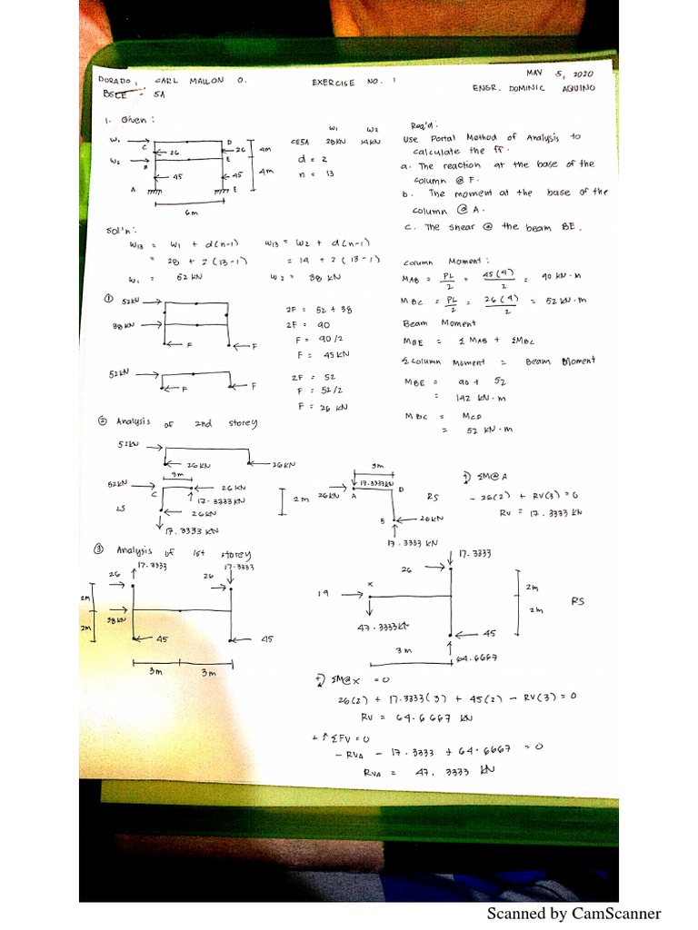 Portal Problem Set Civil Eng'g PDF | PDF