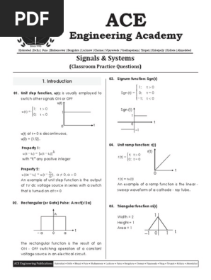 Signals Systems Pdf Convolution Telecommunications Engineering