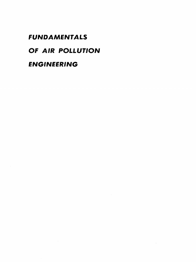 Fundamentals Air Pollution Engineering PDF Aerosol Combustion