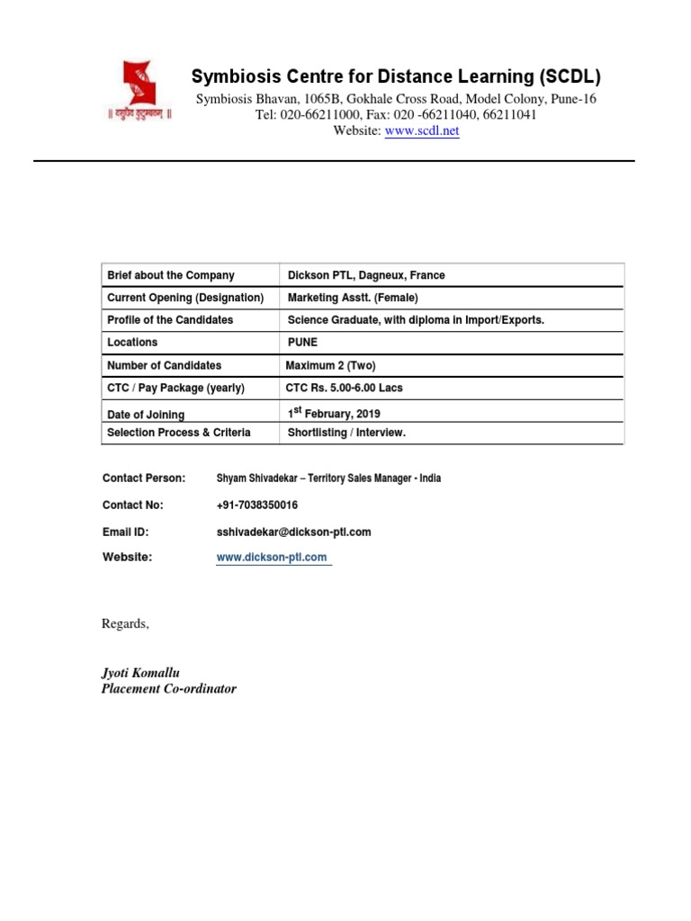 Symbiosis Centre For Distance Learning (SCDL) | PDF