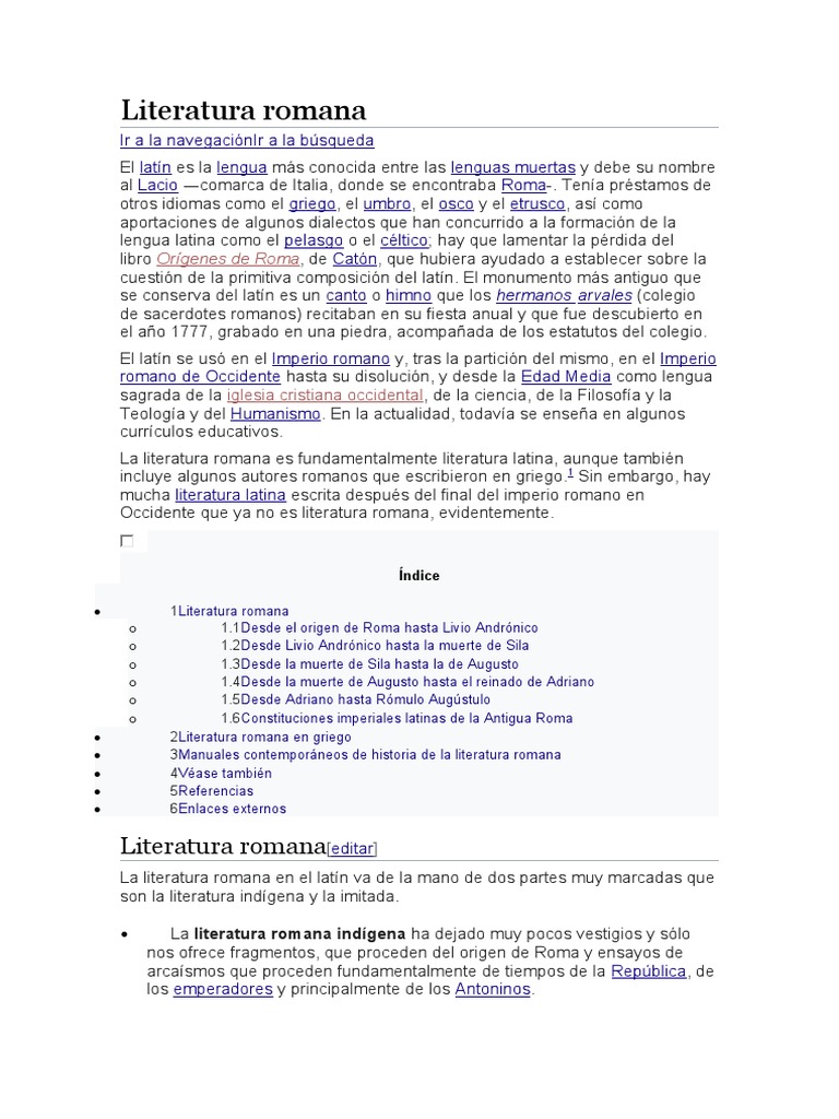 Literatura Romana: Orígenes y Evolución | PDF | Roma antigua | Poesía
