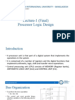 Lecture-1 (Final) Processor Logic Design: American Internaional University - Bangladesh