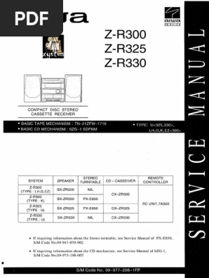 Aiwa CX SX Z-R300 Z-R325 Z-R330 | PDF