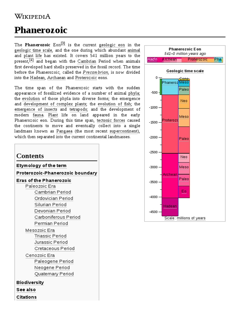 Phanerozoic Etymology of The Term ProterozoicPhanerozoic Boundary