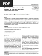 Inverse Kinematics-Based Motion Planning For Dual-Arm Robot With Orientation Constraints