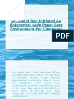 Dr. Abdul Rao Initiated An Enterprise