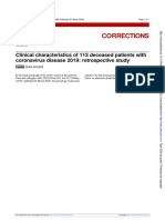 Corrections: Clinical Characteristics of 113 Deceased Patients With Coronavirus Disease 2019: Retrospective Study