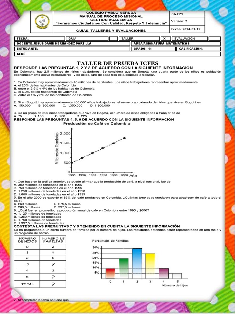 TALLER PRUEBA ICFES. 2020 | Colombia | Business