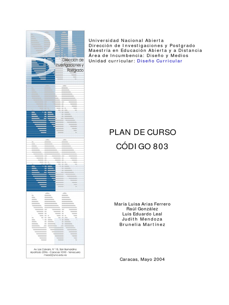 Plan de Curso 803 | PDF | Plan de estudios | Evaluación