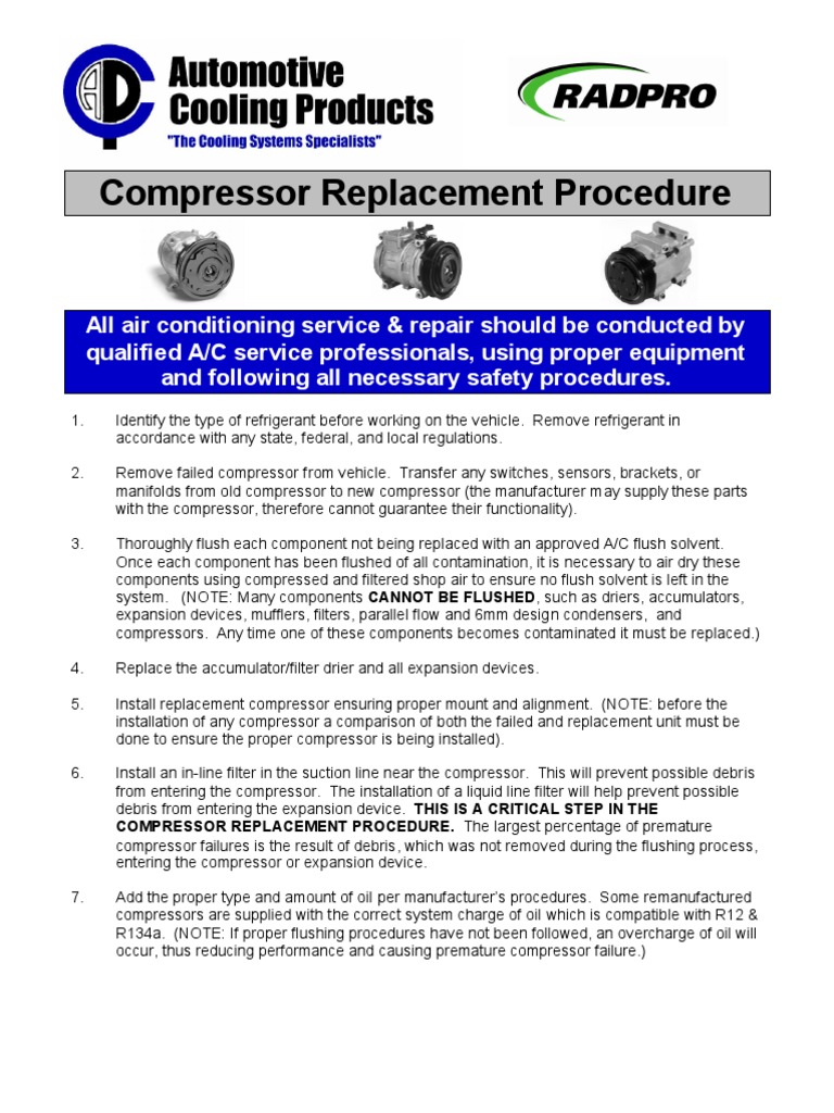compressor_replacement_procedure Air Conditioning Engineering