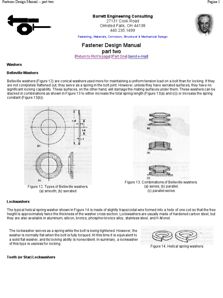 Fastener Design Manual Part Two Screw Building Engineering