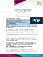 Guia de Actividades y Rúbrica de Evaluación - Fase 1 Fundamentación Del Curso.