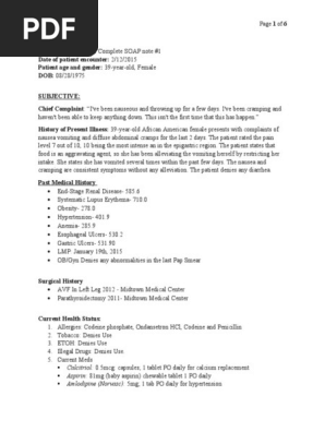sample SOAP note