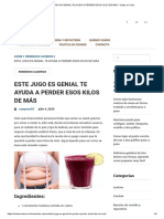 ESTE JUGO ES GENIAL TE AYUDA A PERDER ESOS KILOS DE MÁS - Hazlo en Casa