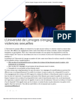 L'Université de Limoges S'engage Contre Les Violences Sexuelles - Université de Limoges