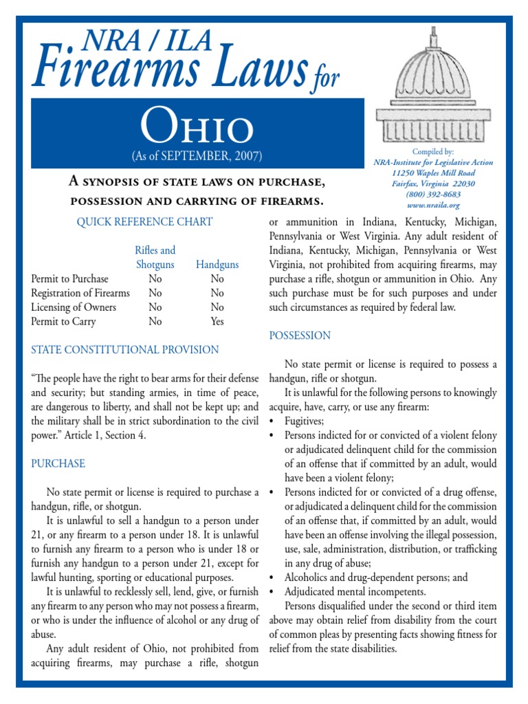 Nra / Ila For Firearms Laws PDF Concealed Carry In The United