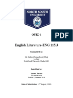 English Literature-ENG 115.3: QUIZ-1