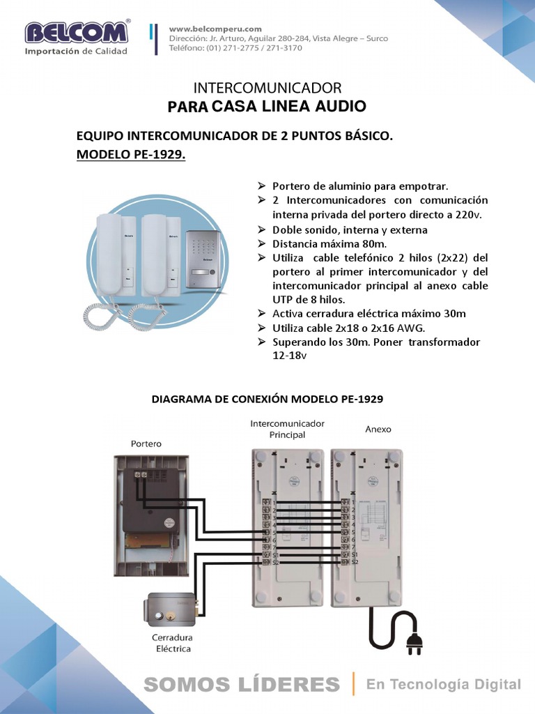 Diagrama de Intercomunicador PE-1929 | PDF