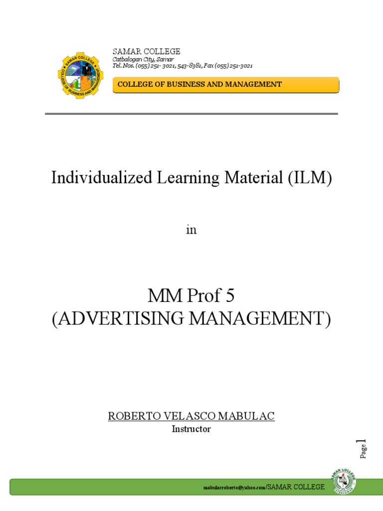 Advertising Management Course Overview | PDF | Marketing | Advertising