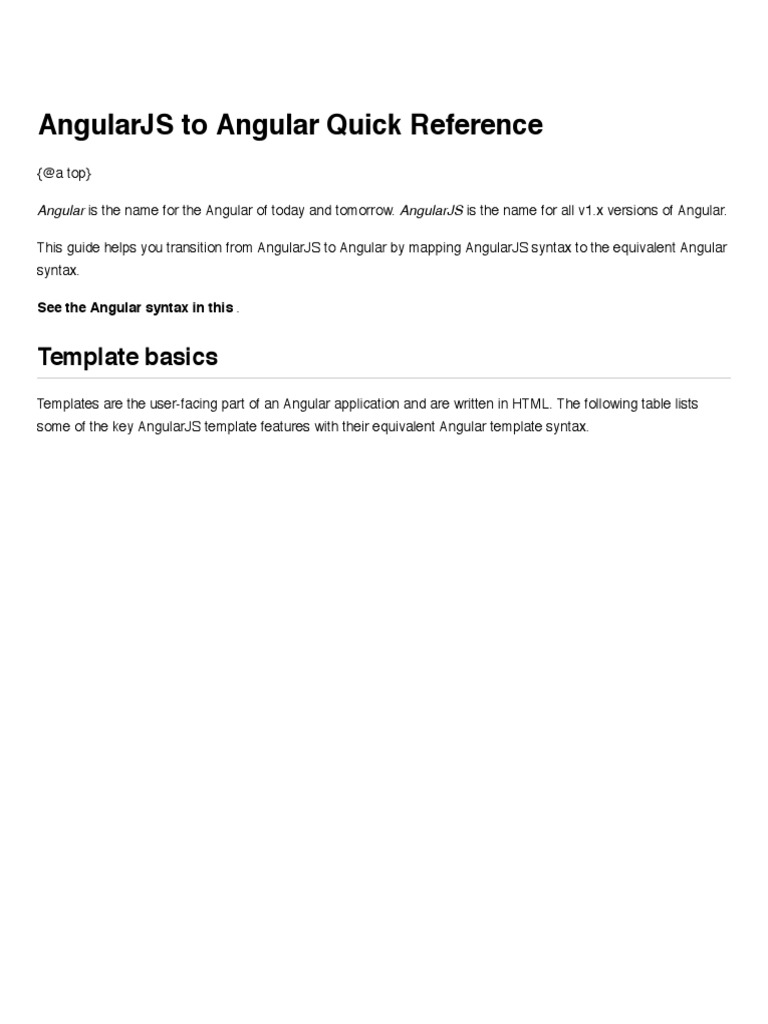 AngularJS to Angular Transition Guide | PDF | Angular Js | Html Element