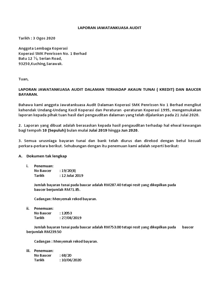 Laporan Jawatankuasa Audit Pdf