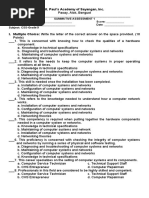 Summative Assessment 1 First Grading