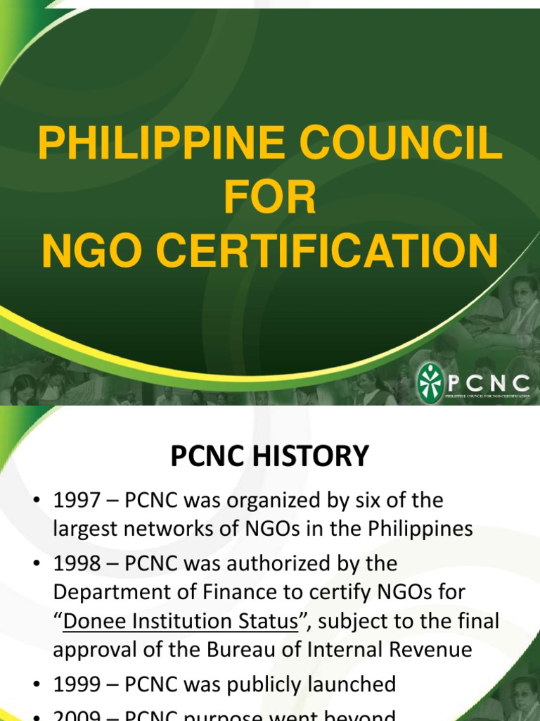 Philippine Council for NGO Certification History Standards | PDF | Non ...