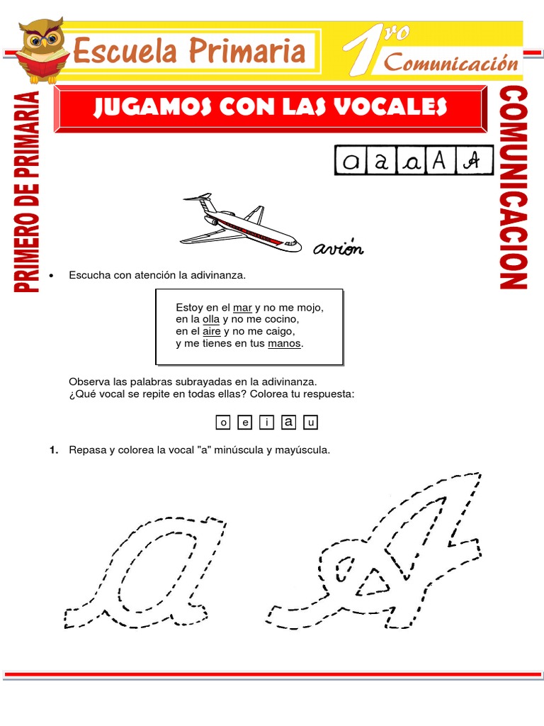 Actividades de Vocales para Primer Grado | PDF | Medios de arte ...