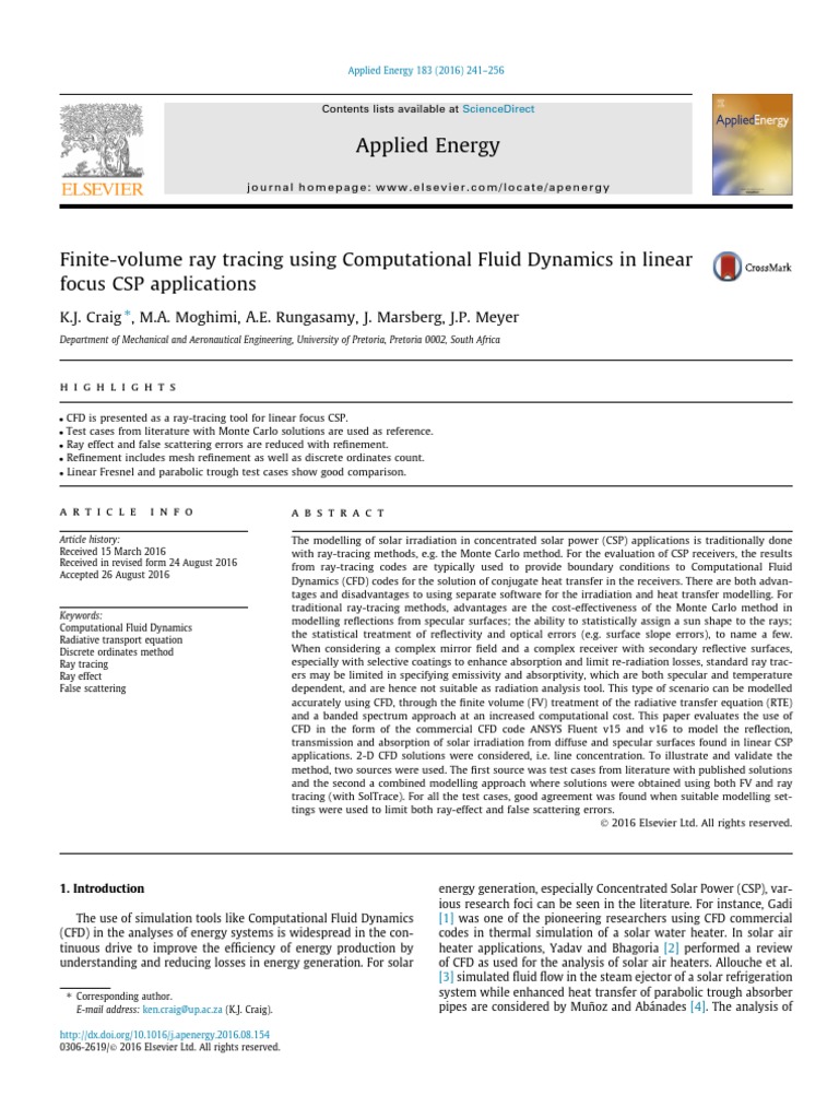CFD Ray Tracing for Linear CSP Applications | PDF | Computational Fluid ...