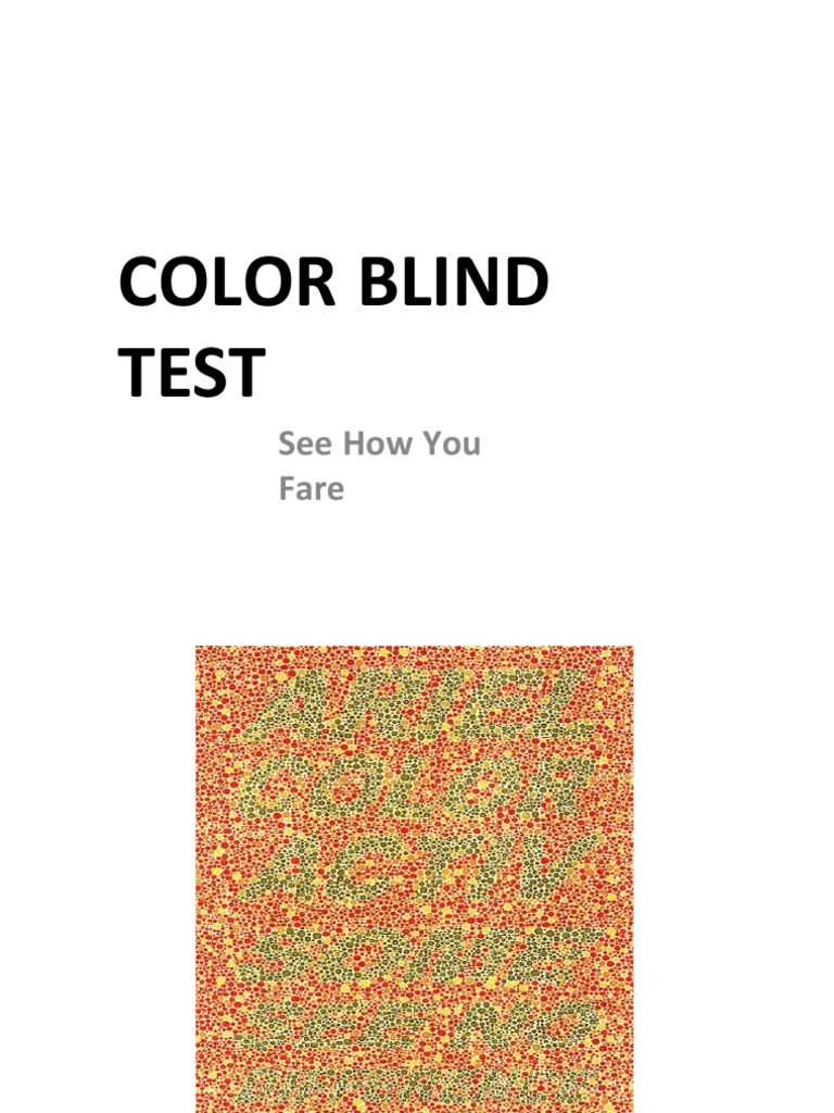 Color Blind Test: See How You Fare | PDF | Science & Mathematics