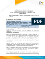 Guía de Actividades y Rúbrica de Evaluación - Unidad 1 - Fase 2 - Reflexión