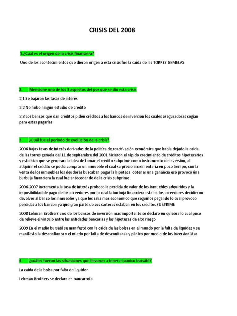 La crisis financiera global de 2008: orígenes, evolución y ...