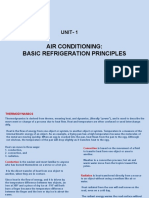 Air Conditioning: Basic Refrigeration Principles: Unit-1