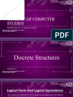 Logical Form and Equivalence in Discrete Structures