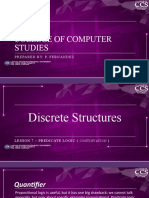 College of Computer Studies: Prepared By: P. Fernandez