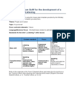 Components From Sow For The Development of A Lesson Plan - Listening