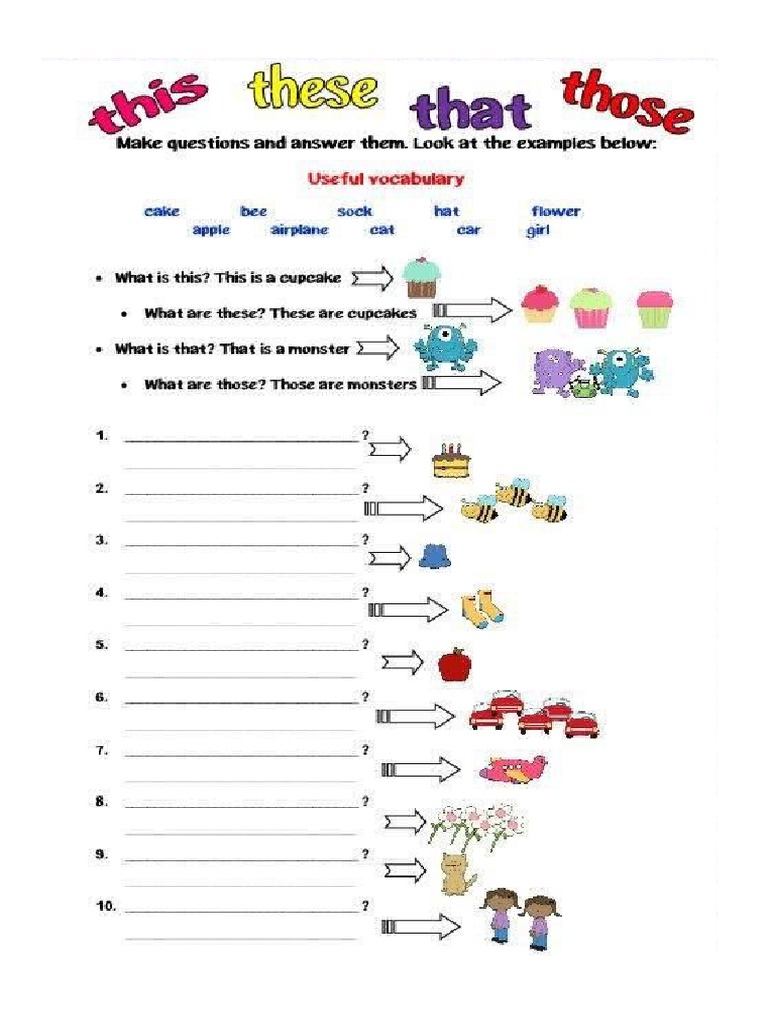 Worksheet This That These Those | PDF