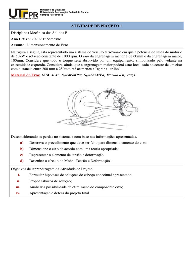 Atividade de Projeto 1 - 2020 - 1ºsemestre | PDF