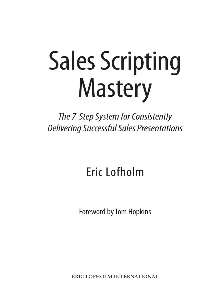 2017-Sales Scripting Mastery PDF | PDF | San Francisco 49ers | Sales