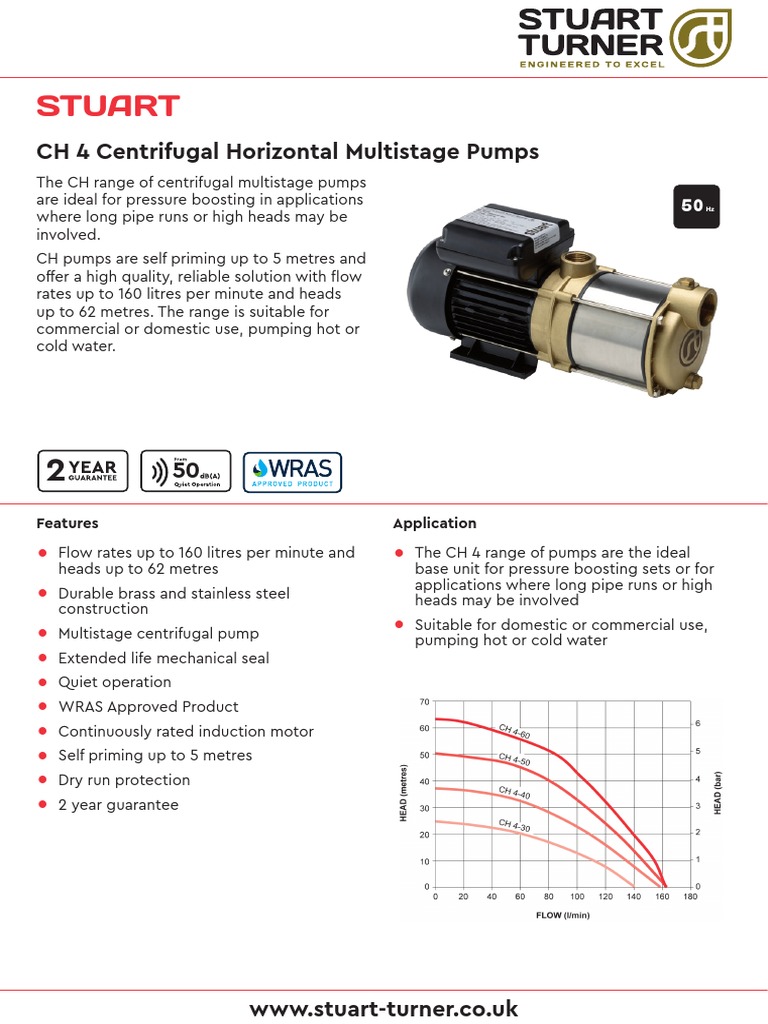 Stuart: CH 4 Centrifugal Horizontal Multistage Pumps | PDF | Pump ...