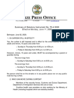 Elize Ress Ffice: Summary of Statutory Instrument No. 78 of 2020