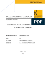 Informe de Programa Neuropsicológico