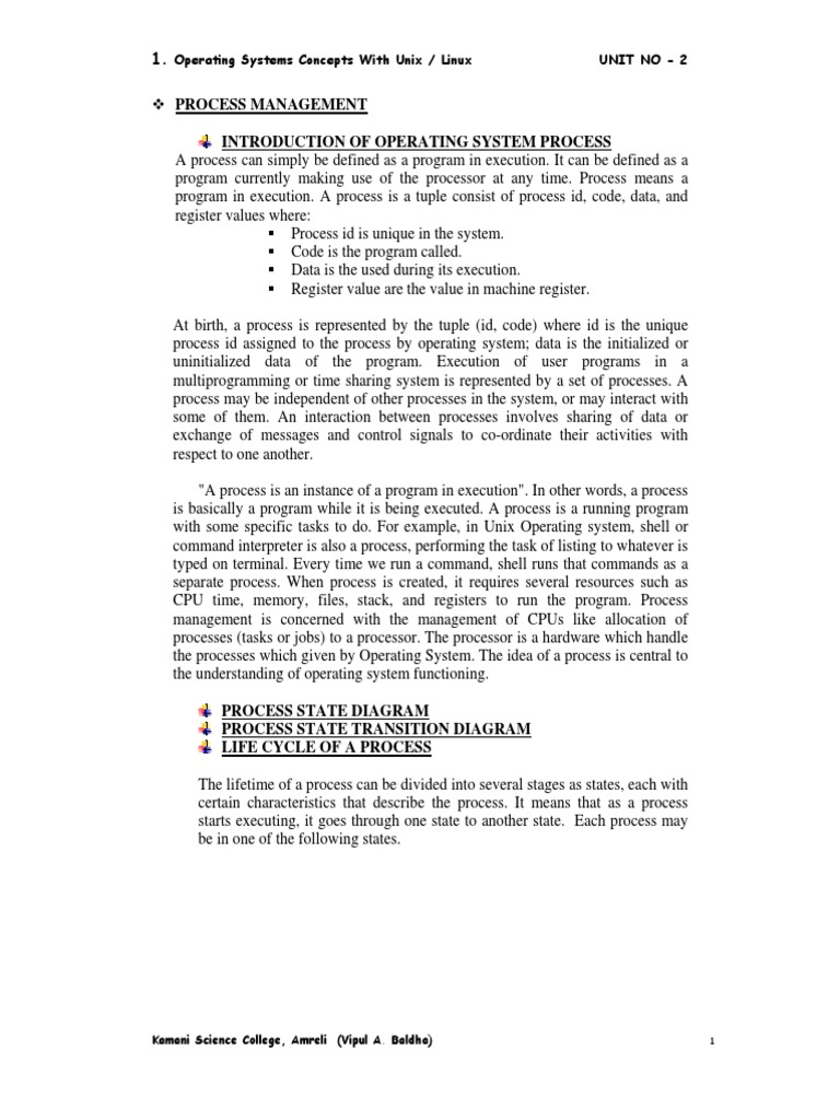 Bca 4 Chapter 2 Os | PDF | Scheduling (Computing) | Process (Computing)