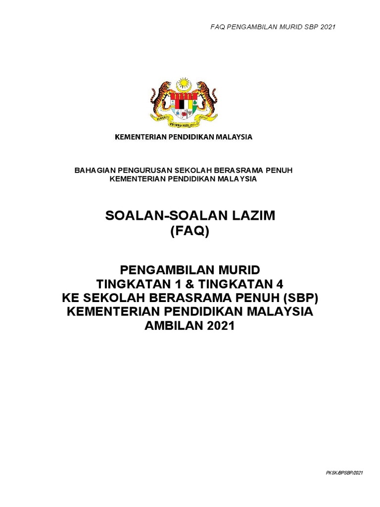 Faq Sbp 2020 Pdf