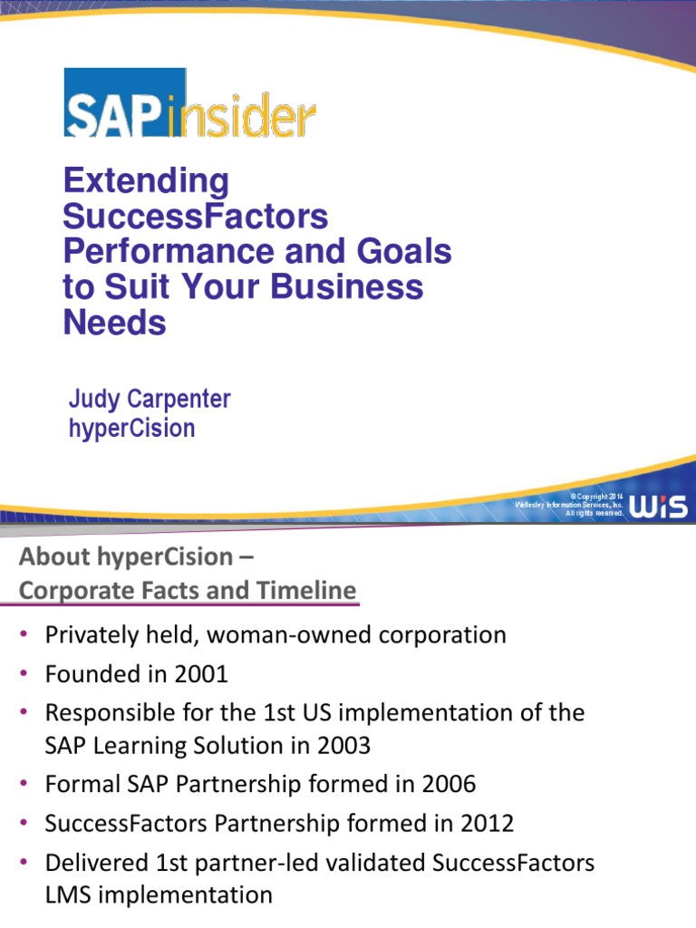 Hypercision HR2014 ExtendingSuccessfactorsPerformanceGoals PDF | PDF ...