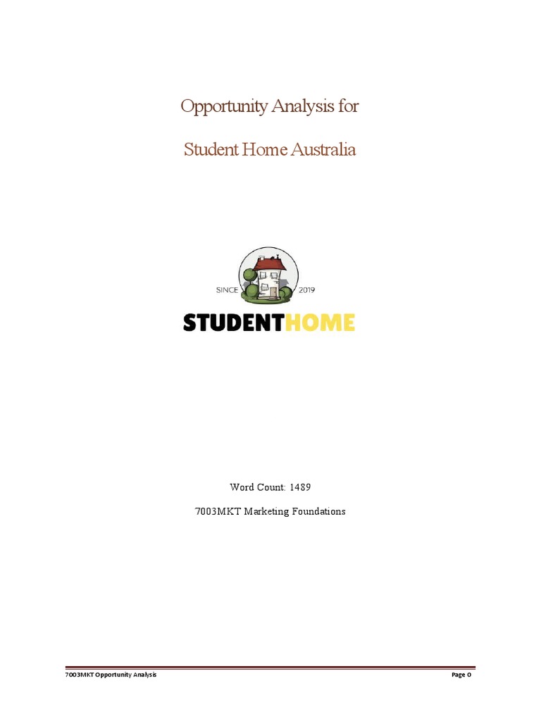 Opportunity Analysis For Student Home Australia PDF International